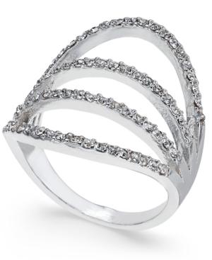 Inc International Concepts Silver-tone Pave Quad Row Fan Ring, Only At Macy's