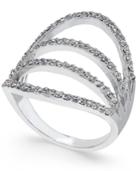 Inc International Concepts Silver-tone Pave Quad Row Fan Ring, Only At Macy's
