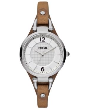 Fossil Watch, Women's Georgia Brown Leather Strap 32mm Es3060