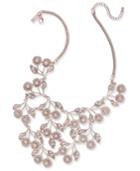 Inc International Concepts Rose Gold-tone Pearl & Crystal Statement Necklace, 16 + 3 Extender, Created For Macy's