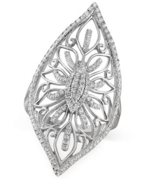 Certified Diamond Filigree Ring (1/3 Ct. T.w.) In Sterling Silver