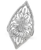 Certified Diamond Filigree Ring (1/3 Ct. T.w.) In Sterling Silver