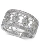 Diamond Openwork Floral Band (5/8 Ct. T.w.) In 14k White Gold