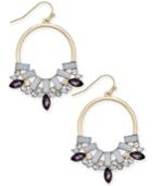 Inc International Concepts Gold-tone Crystal Gypsy Hoop Earrings, Only At Macy's