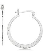 Giani Bernini Hammered Hoop Earrings In Sterling Silver, Created For Macy's