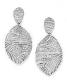 Diamond Earrings, Sterling Silver Diamond Shell Earrings (1 Ct. T.w.)
