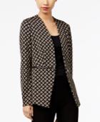 Grace Elements Printed Zipper-detail Blazer