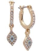 Lonna & Lilly Gold-tone Pave Mini Hoop Drop Earrings