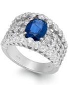 Sapphire (2-1/5 Ct. T.w.) And Diamond (2-1/5 Ct. T.w.) Band In 14k White Gold