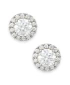 Diamond Round Halo Stud Earrings In 14k White Gold (1/2 Ct. T.w.)