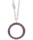 Amethyst (1 1/5 C.t.t.w.) Channel-set Eternity Necklace In Sterling Silver