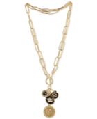 Rachel Rachel Roy Gold-tone Regal Multi-charm Adjustable Pendant Necklace