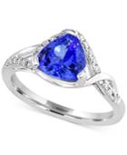 Tanzanite Royale By Effy Tanzanite (1-1/2 Ct. T.w.) And Diamond (1/5 Ct. T.w ) Ring In 14k White Gold