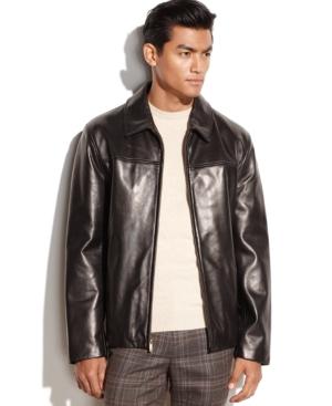 Cole Haan Smooth Leather Moto Jacket