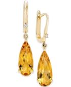 Citrine (5 Ct. T.w.) And Diamond Accent Drop Earrings In 14k Gold