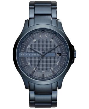Ax Armani Exchange Men's Hampton Blue-tone Stainless Steel Bracelet Watch 46mm Ax2193