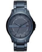 Ax Armani Exchange Men's Hampton Blue-tone Stainless Steel Bracelet Watch 46mm Ax2193