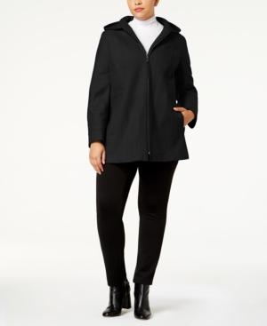London Fog Plus Size Seamed Peacoat