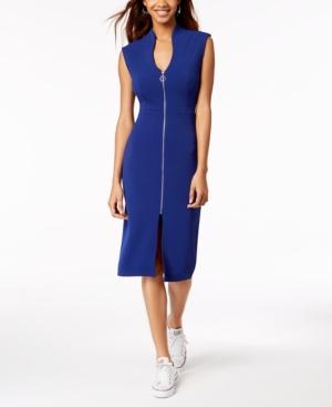 Almost Famous Juniors' Zip-front Midi Dress