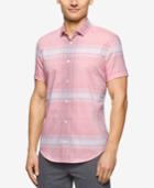 Calvin Klein Men's Large Plaid Short-sleeve Shirt