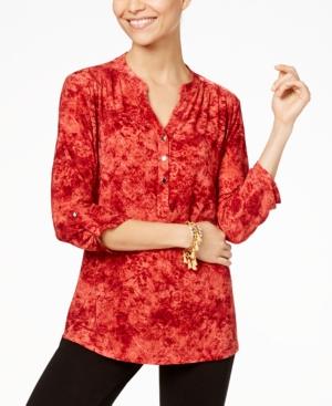 Ny Collection Printed High-low Shirt