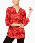 Ny Collection Printed High-low Shirt