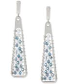 Kenneth Cole New York Silver-tone Blue And White Beaded Linear Drop Earrings
