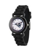Gametime Nfl Los Angeles Rams Kids' Black Plastic Time Teacher Watch