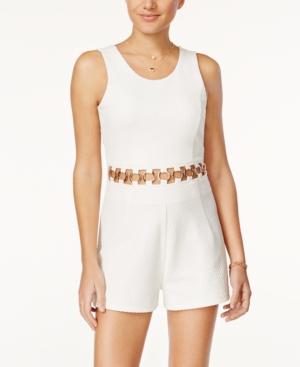 Marilyn Monroe Juniors' Embellished Cutout-waist Romper