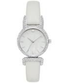 Kate Spade New York Women's Eldridge Crystal Accent White Leather Strap Watch 26mm Ksw1213