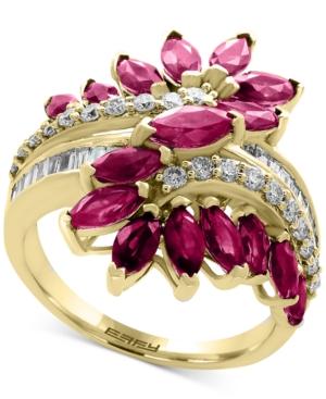 Effy Royale Bleu Sapphire (3-1/5 Ct. T.w.) & Diamond (3/8 Ct. T.w.) Ring In 14k White Gold (also In Ruby, Emerald, And Tanzanite)