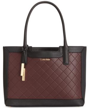 Calvin Klein Quilted-panel Saffiano Tote