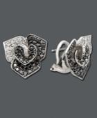 Effy Diamond Black Diamond And White Diamond Flower Stud (1-7/8 Ct. T.w.) In 14k White Gold