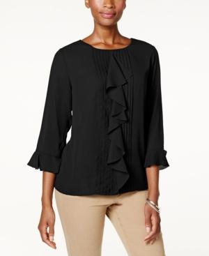 Charter Club Ruffled Pintuck Top, Created For Macy's