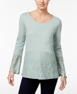 Style & Co Lace Peplum Top, Only At Macy's