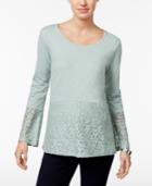Style & Co Lace Peplum Top, Only At Macy's
