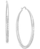 Thalia Sodi Extra Large 2.3 Diamond Cut Hoop Earrings, Created For Macy's
