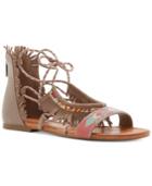 Jessica Simpson Kyndalle Beaded Lace-up Flat Sandals Women's Shoes
