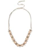 Kenneth Cole New York Silver-tone Imitation Pearl And Crystal Collar Necklace