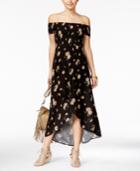 American Rag Printed Off-the-shoulder Tulip-front Maxi Dress, Only At Macy's