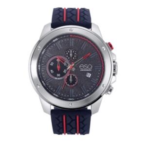 Men's Esq0192 Stainless Steel Chronograph Watch, Date Window And Silicone Strap