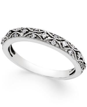 Diamond Art Deco Wedding Band (1/10 Ct. T.w.) In 14k White Gold
