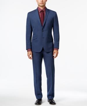 Kenneth Cole Reaction Men's Slim-fit Blue Pindot Suit