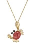 Kate Spade New York Gold-tone Pave Crab Pendant Necklace, 20 + 3 Extender