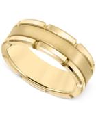 Men's Brushed Comfort-fit 8mm Wedding Band In Yellow Tungsten Carbide