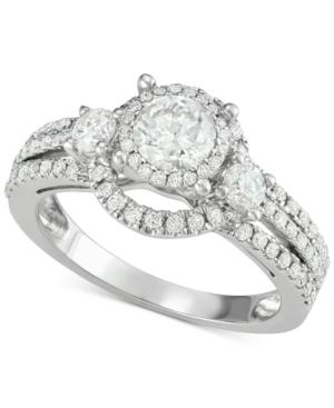 Diamond Ornate Engagement Ring (1-3/8 Ct. T.w.) In 14k White Gold