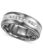 Triton Men's Diamond Ring, Tungsten Carbide And Sterling Silver Diamond Wedding Band (1/4 Ct. T.w.)