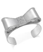 Inc International Concepts Silver-tone Large Pave Bow Cuff Bracelet, Only At Macy's