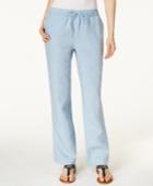 Charter Club Linen Pull-on Drawstring Pants, Only At Macy's