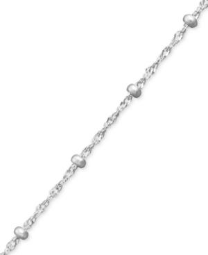 "giani Bernini Sterling Silver Bracelet, 7-1/4"" Singapore Small Beaded Chain"